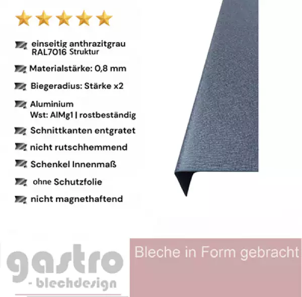 Alu Winkelprofil anthrazitgrau RAL7016